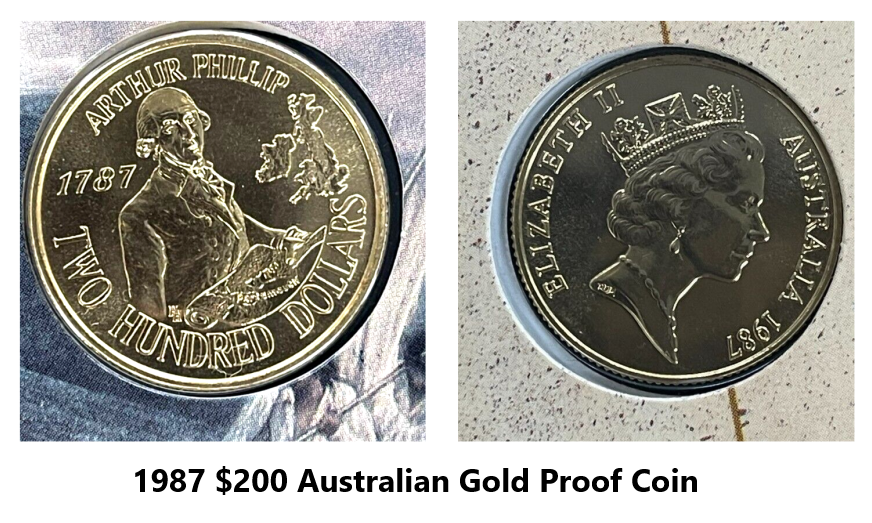1987 $200 Australian Gold Proof Coin Arthur Phillip.png